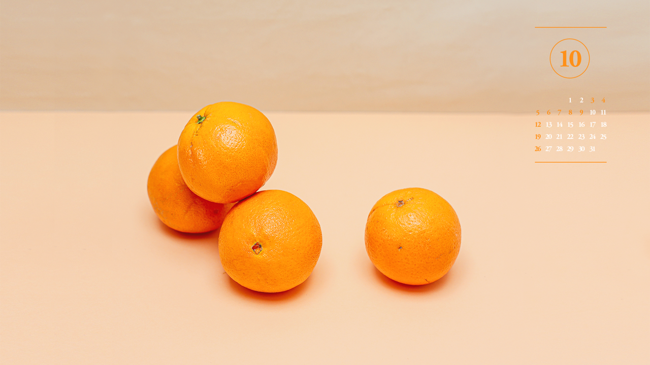 06 오렌지 4개 A - 2025년10월 노트북배경화면