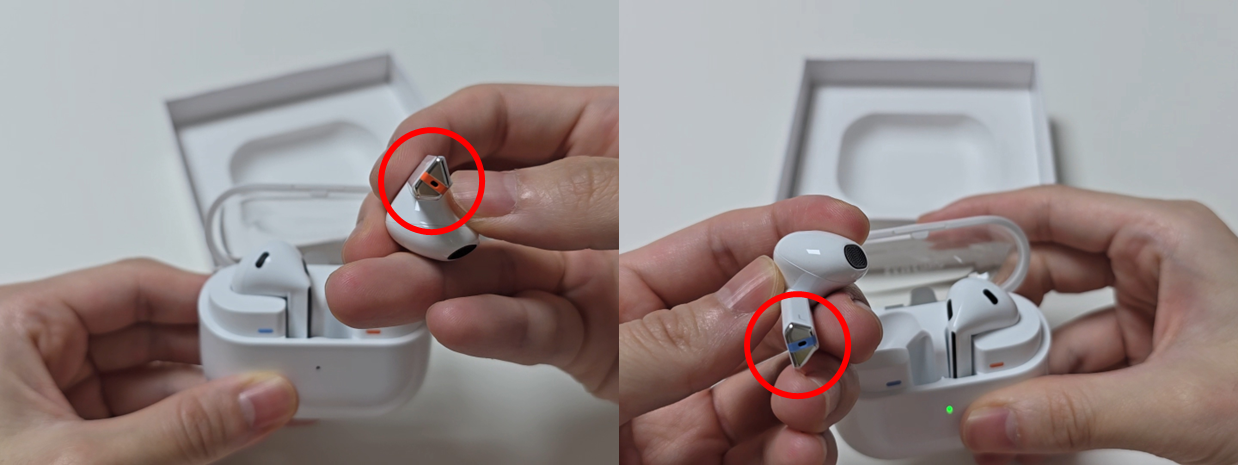 갤럭시버즈3 유닛 하단 색상