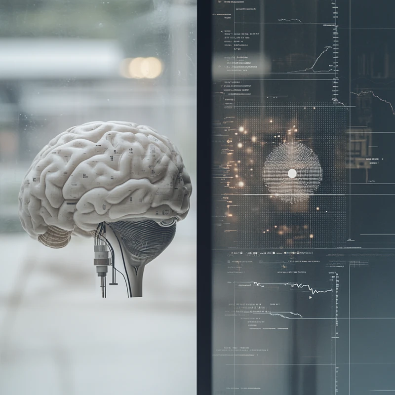 현대적인 디지털 공간에서 인공지능 소프트웨어 ETF 성과를 비교하는 디자인, 혁신과 발전을 선명하게 담아내며 투자자에게 인사이트 제공