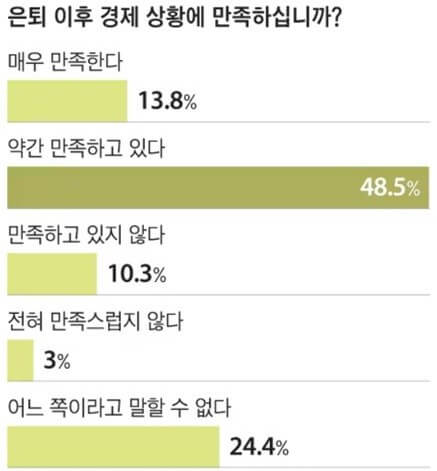 은퇴후 생황만족도 설문결과