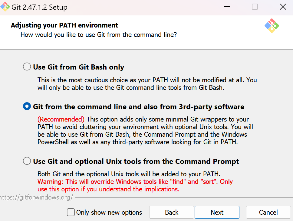 PATH 환경 변수 설정 화면
