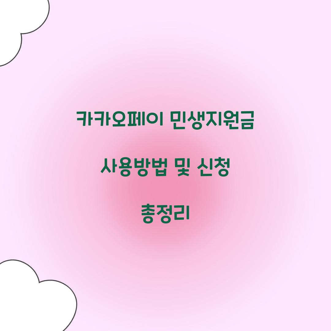 카카오페이 민생지원금 사용방법