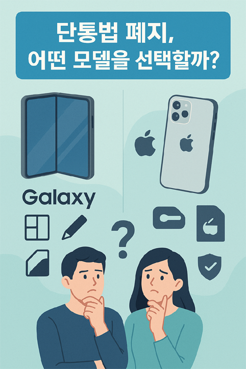 갤럭시 VS 아이폰 모델 선택 이미지