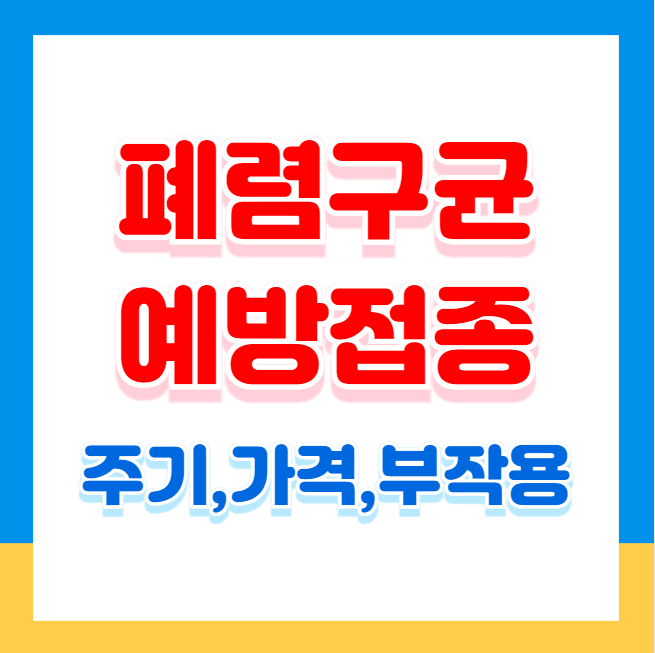 폐렴구군 예방접종 주기와 가격 부작용까지 한눈에 총정리