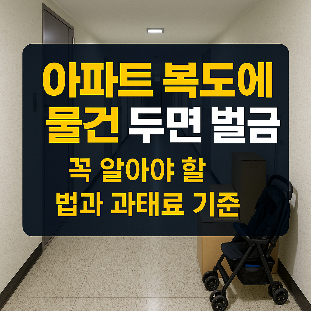 아파트 복도에 물건 두면 벌금