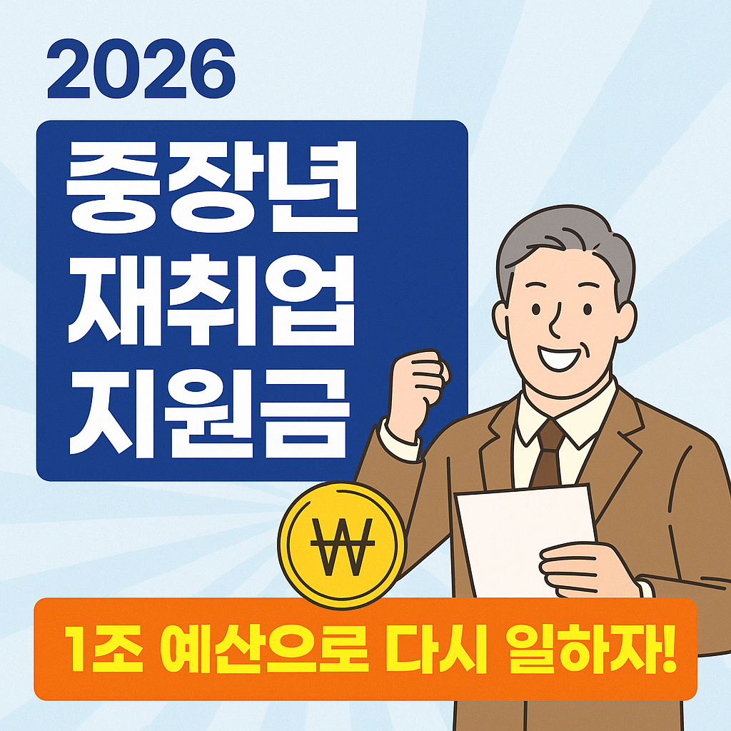 2026 중장년 재취업 지원금 완전정 이제 1조 예산으로 다시 일하자!