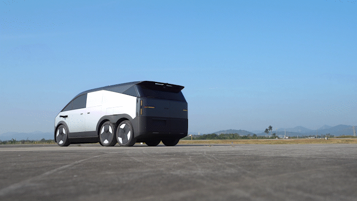 모듈식 플라잉카 LAC 공개 주행 당시 모습