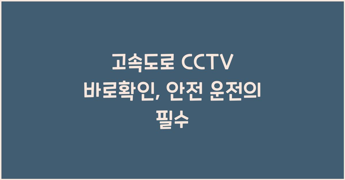 고속도로 cctv 바로확인