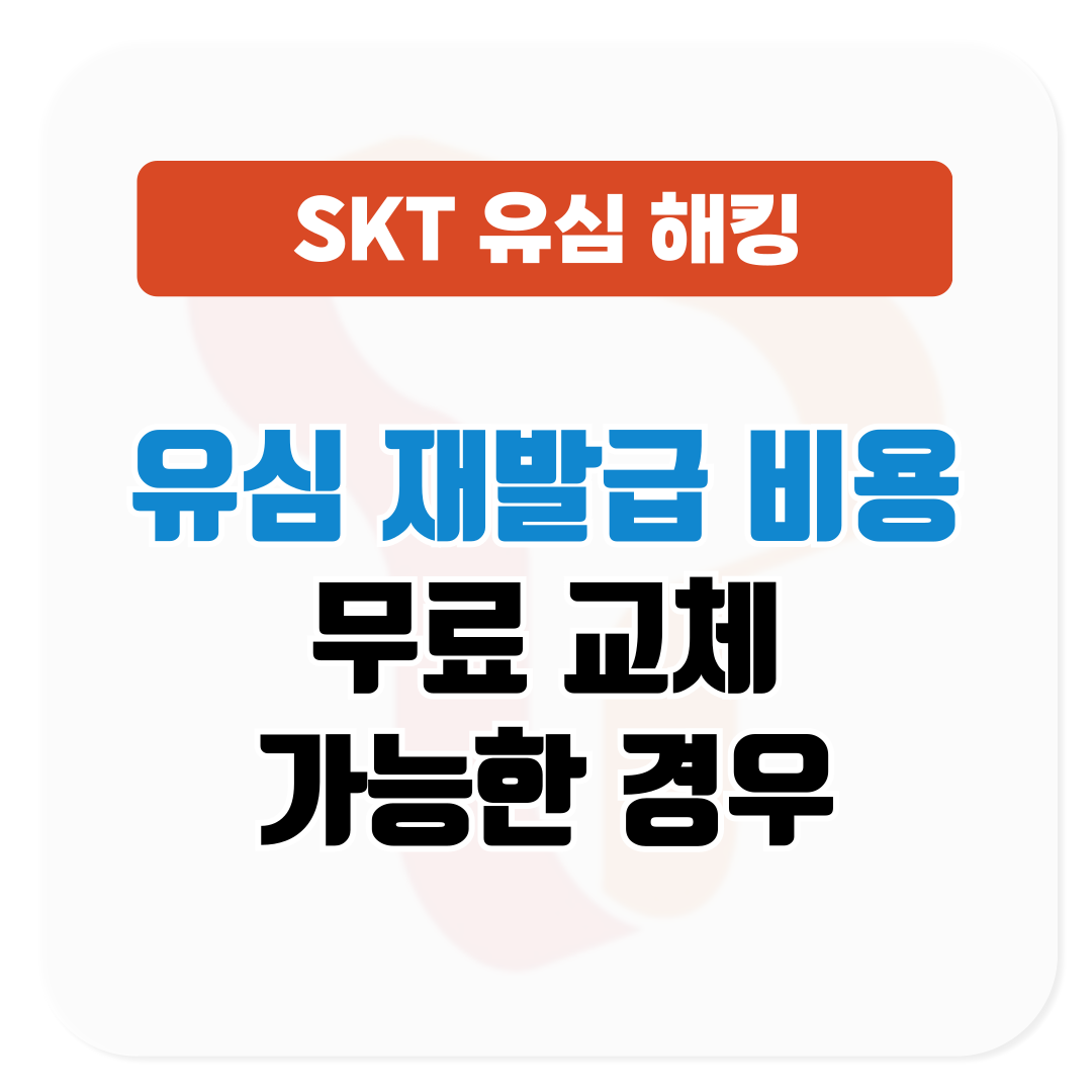 SKT 유심 재발급 비용│무료 교체 가능한 경우