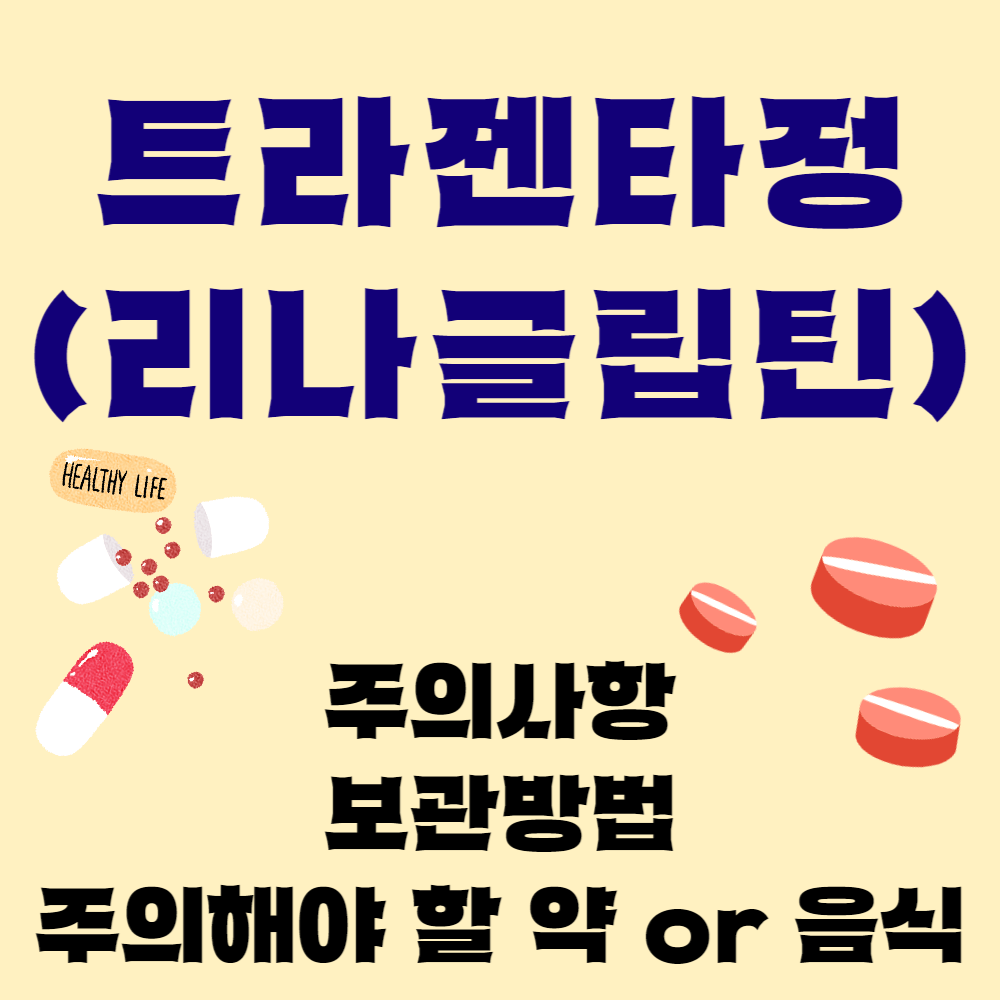 트라젠타정 (리나글립틴) 주의사항과 보관 방법 및 주의해야 할 약 or 음식