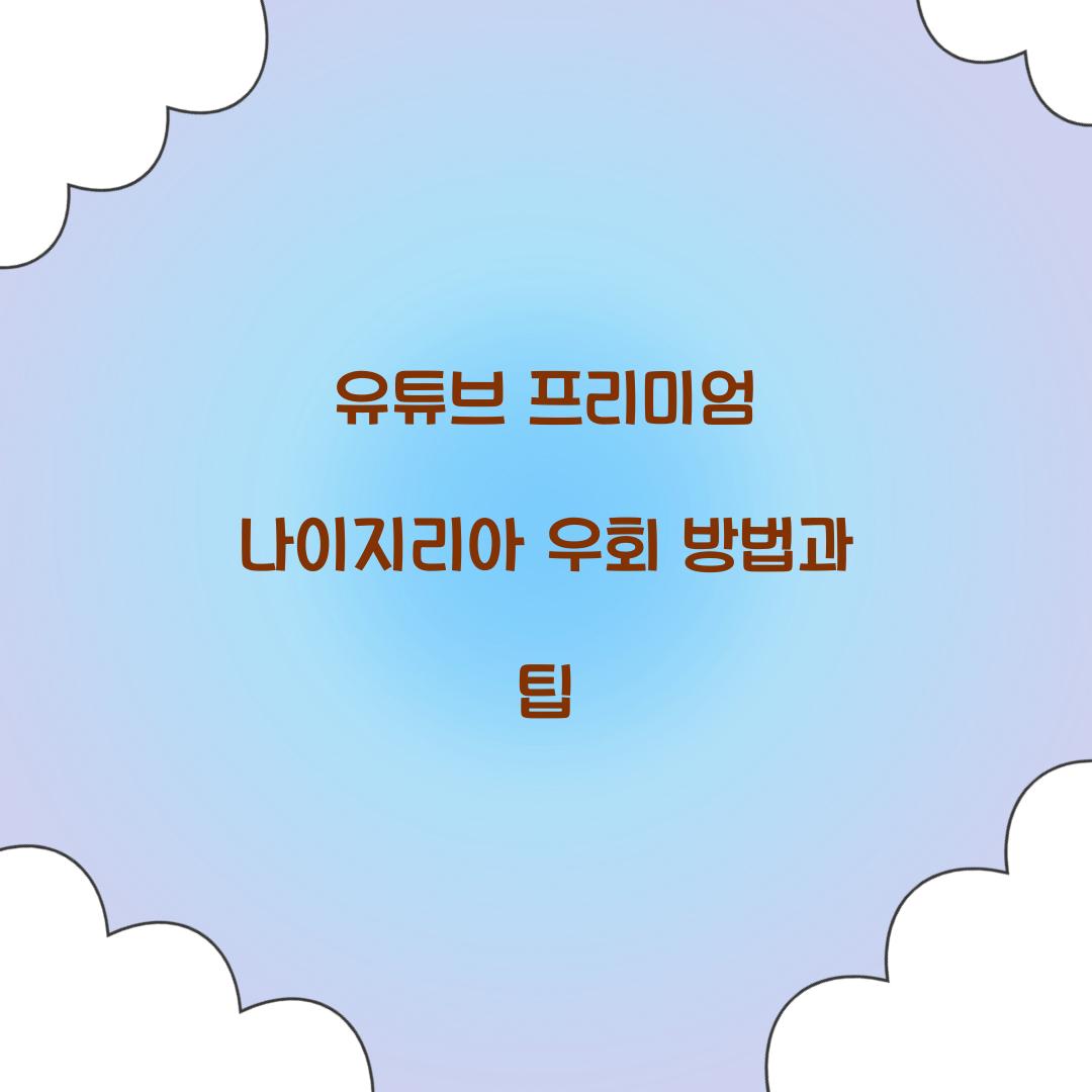 유튜브 프리미엄 나이지리아 우회
