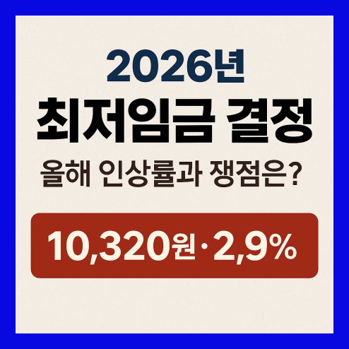 2026년 최저임금 결정, 올해 인상률과 쟁점은?