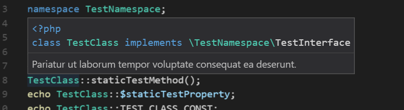 PHP IntelliSense