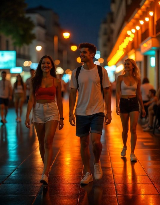 현지인들이 즐겨 찾는 야간 산책로 관련 이미지