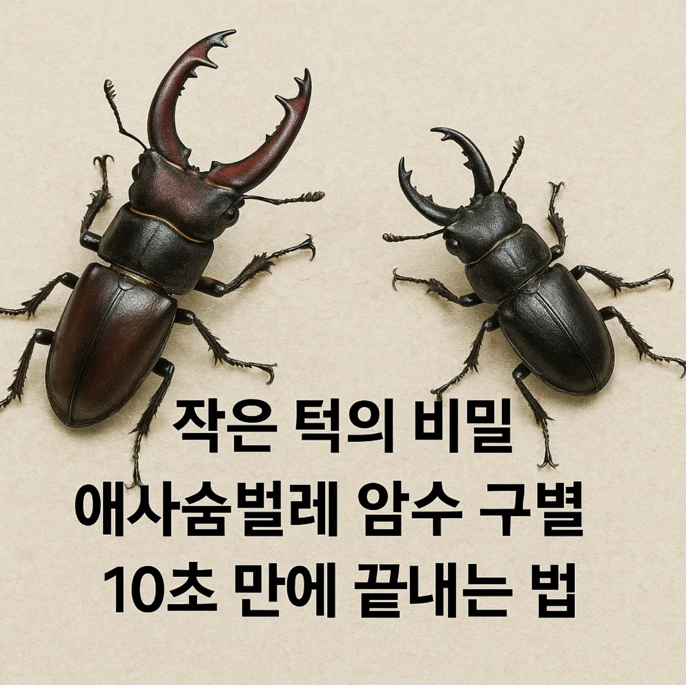 작은 턱의 비밀, 애사슴벌레 암수 구별 10초 만에 끝내는 법