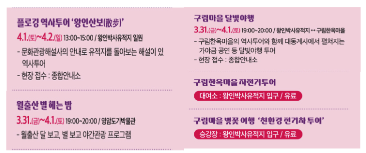 2023 영암 왕인문화 축제 투어프로그램