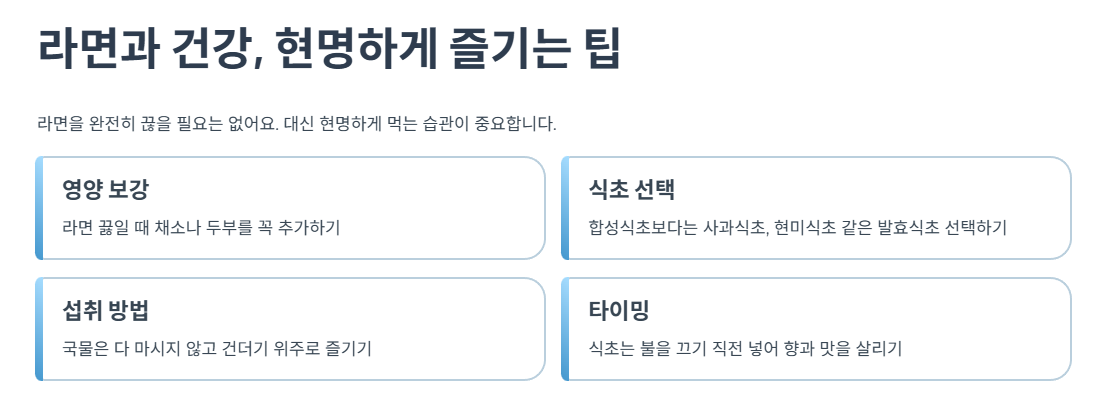 라면과 건강, 현명하게 즐기는 팁