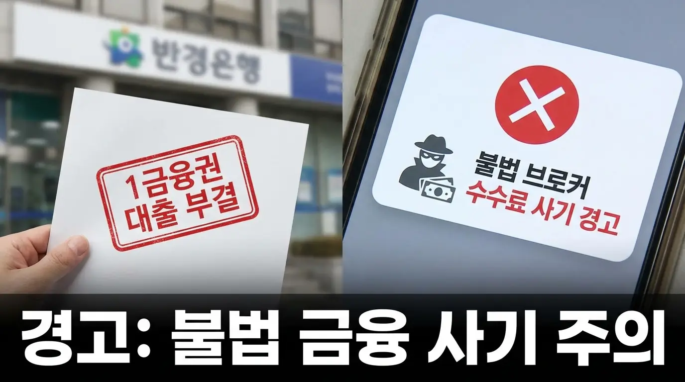1금융권 부결 및 불법 브로커 수수료 사기 경고