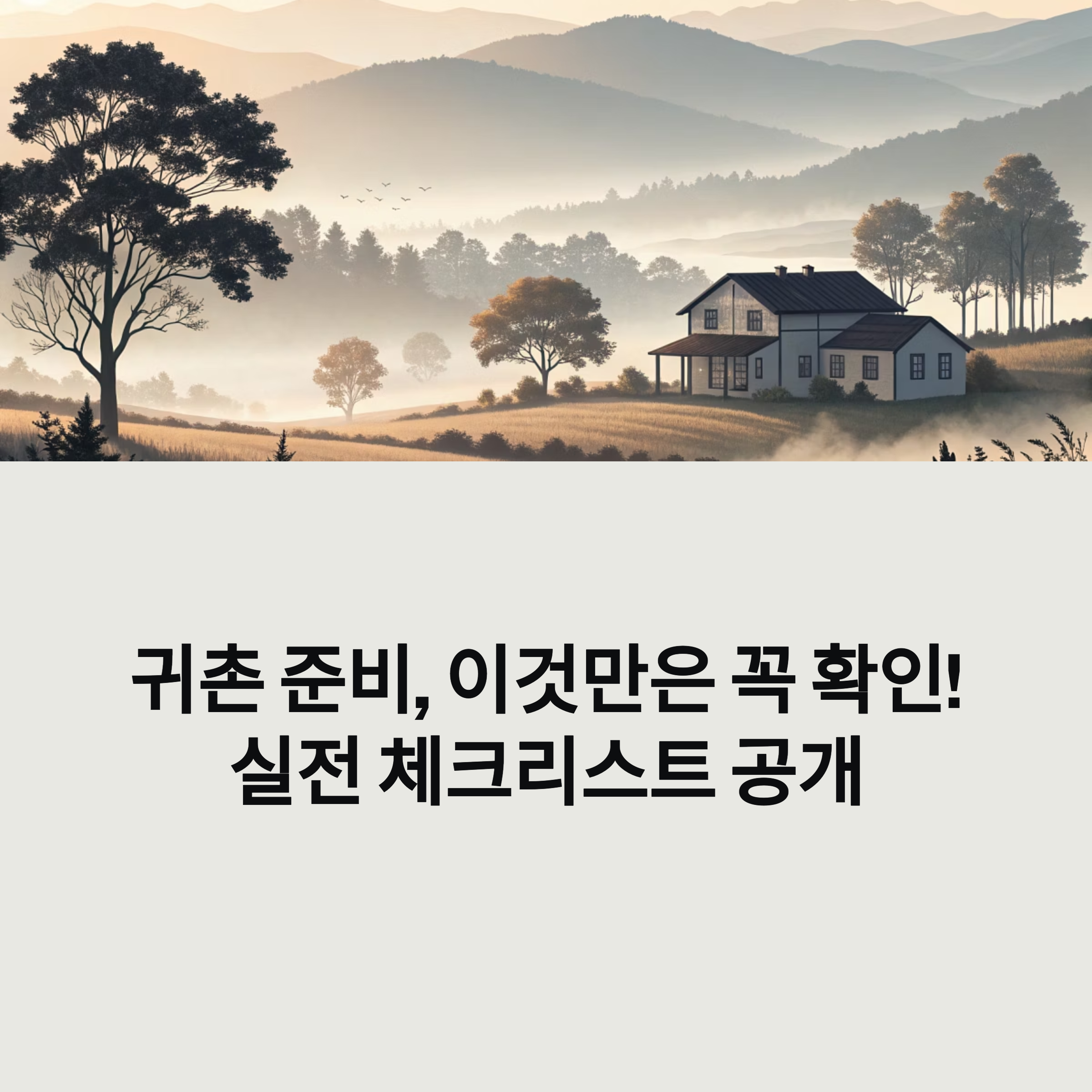 귀촌 준비
