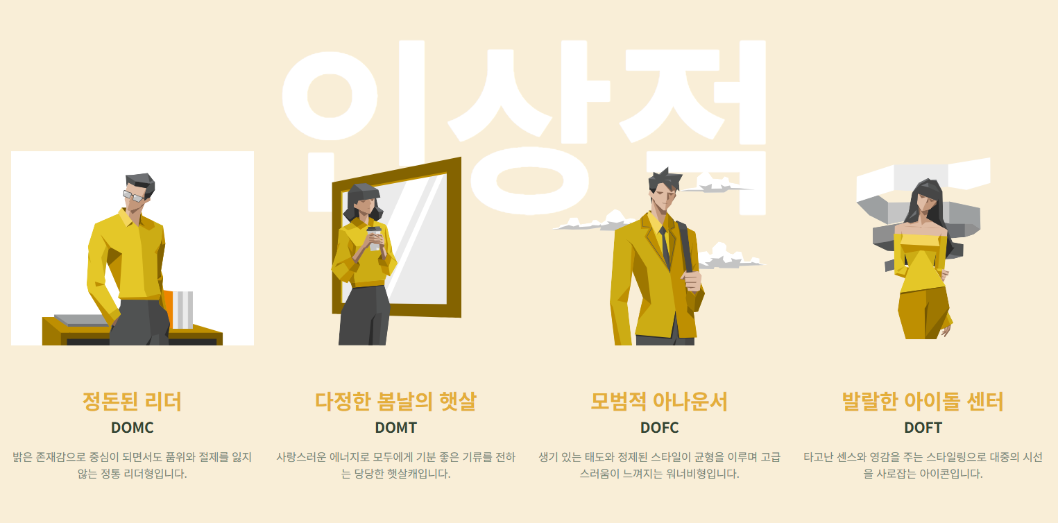 얼BTI 무드타입 테스트 링크 캐릭터코드 분위기 MBTI 유형 검사 유행이유 총정리5