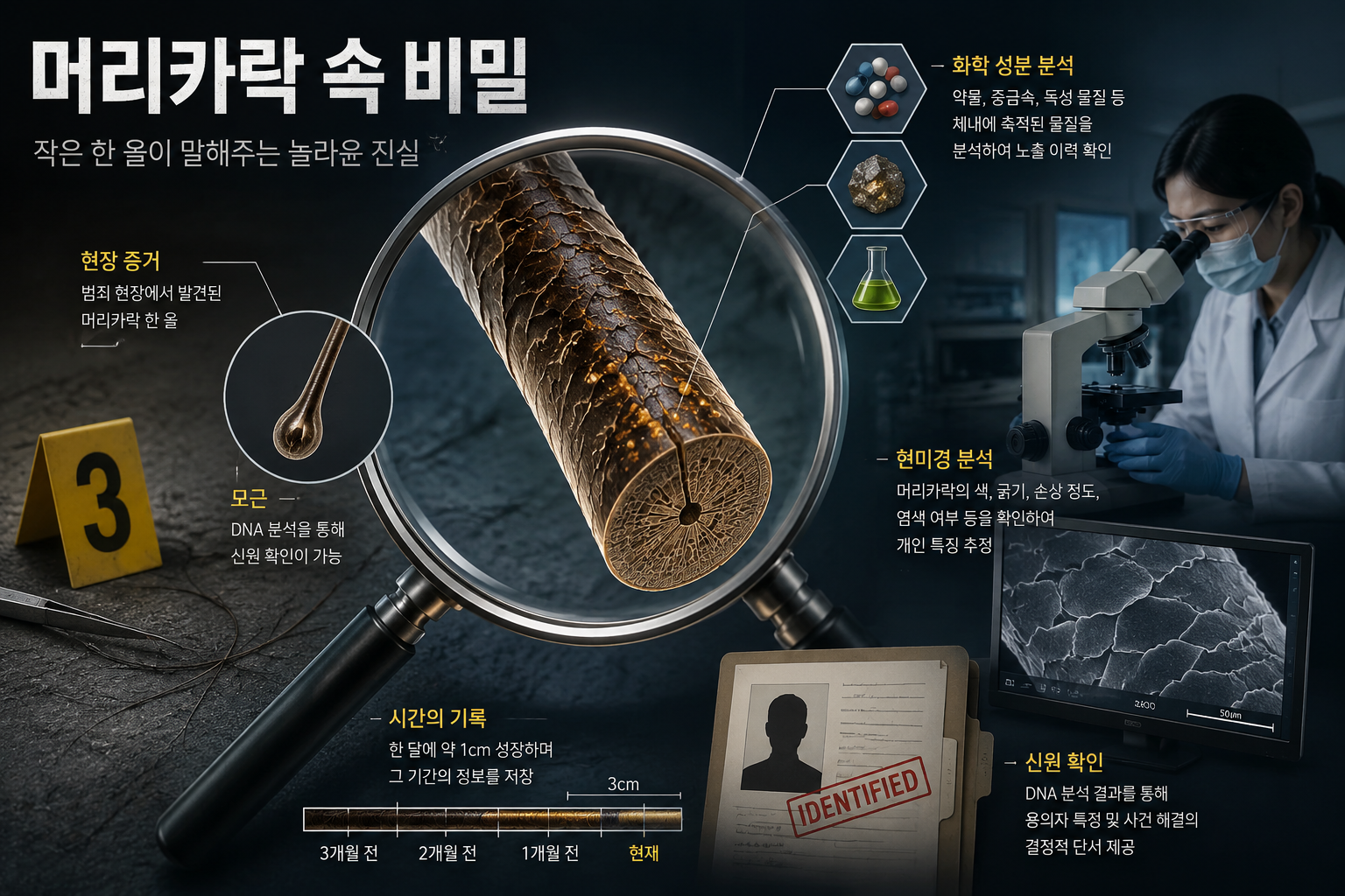 수 많은 정보가 들어있는 머리카락의 비밀