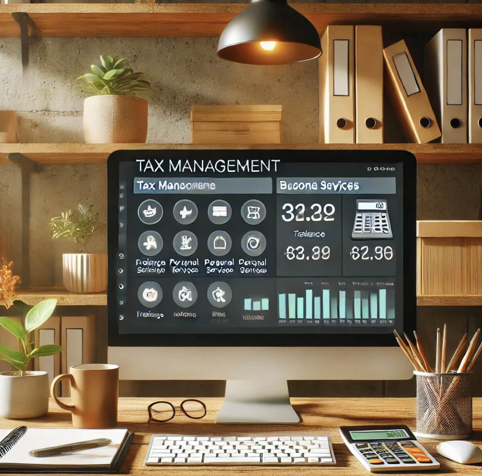 워크스페이스에서 소득 관리 시스템을 사용하는 모습