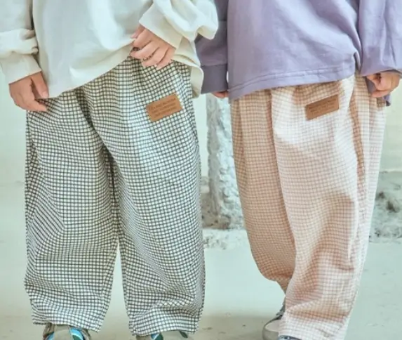 코튼봉-체크-아방팬츠