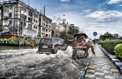  침수 위험이 있는 차