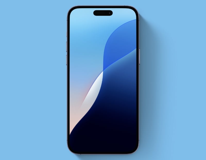 iOS 18 블루 배경 화면