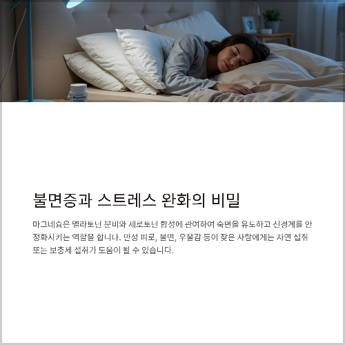 불면증과 스트레스 완화에 기여