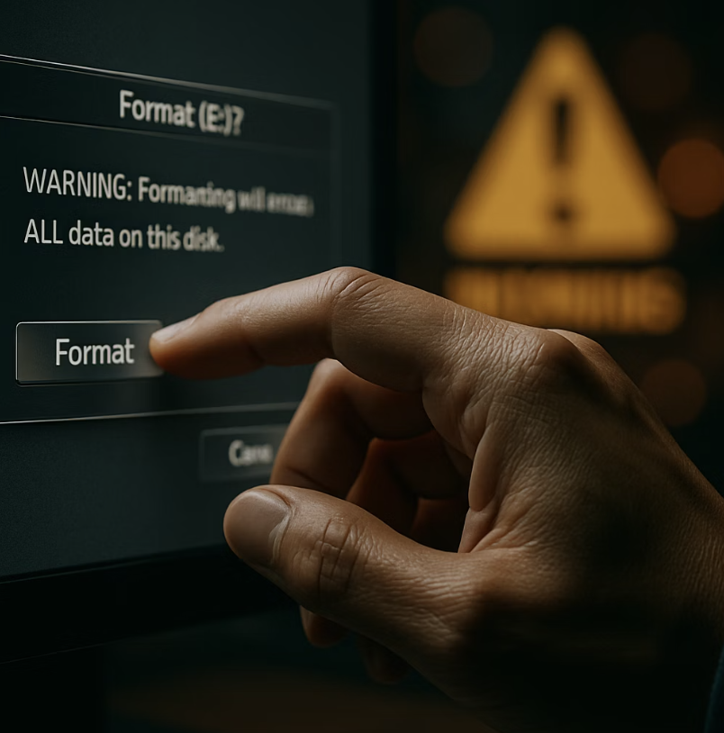 절대 금물! 포맷 버튼 누르지 마세요