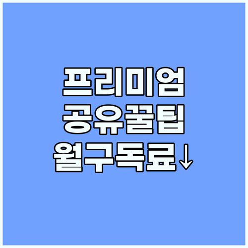 유튜브 프리미엄 공유: 월 구독료 절..