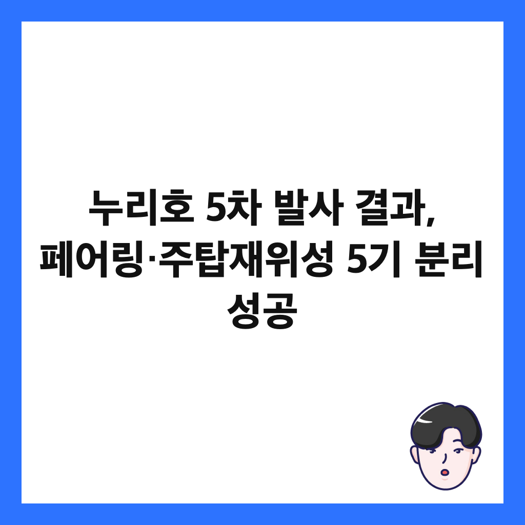 누리호 5차 발사 결과, 페어링&middot;주탑재위성 5기 분리 성공 썸네일