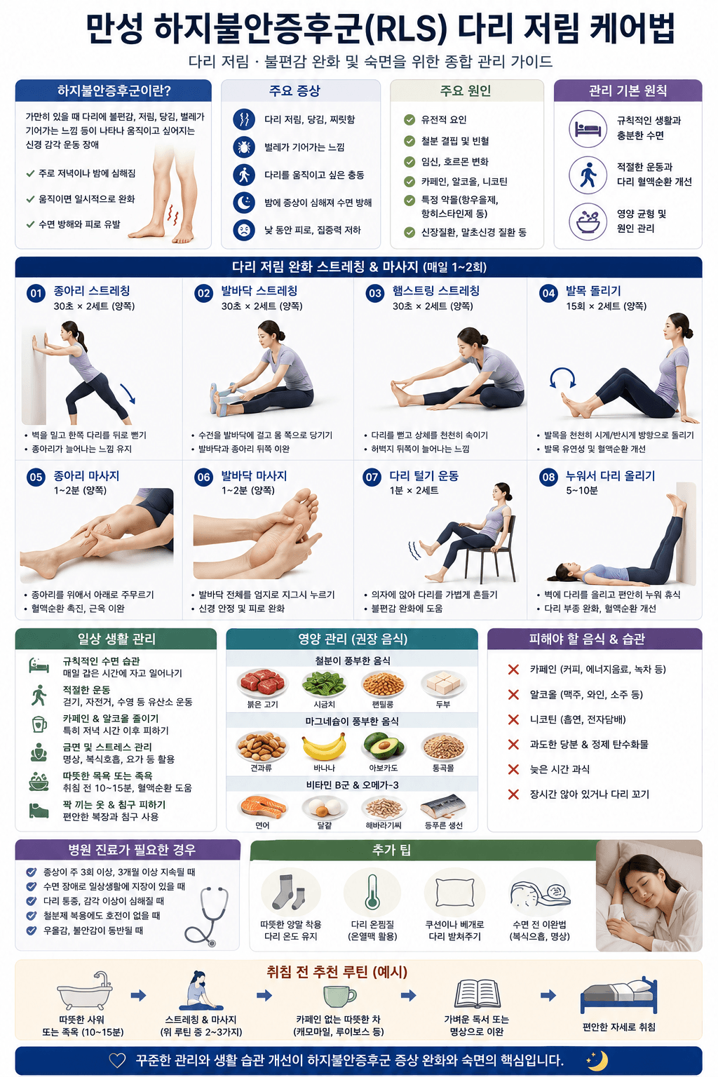 만성 하지불안증후군 다리 저림 케어법