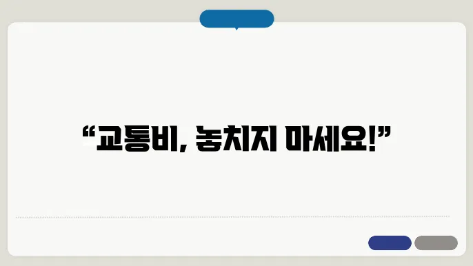 교통비 지원 정책