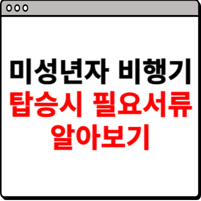 미성년자 비행기 탑승시 필요서류 알아보기