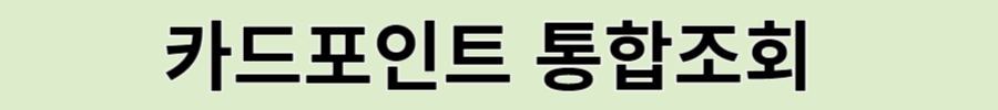 카드포인트 통합조회