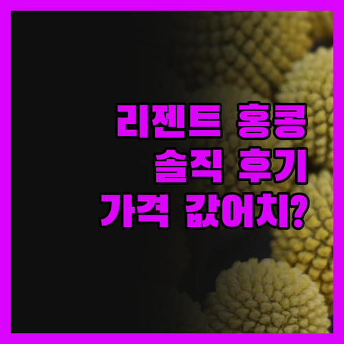 리젠트 홍콩 솔직 후기! 인스타 핫플