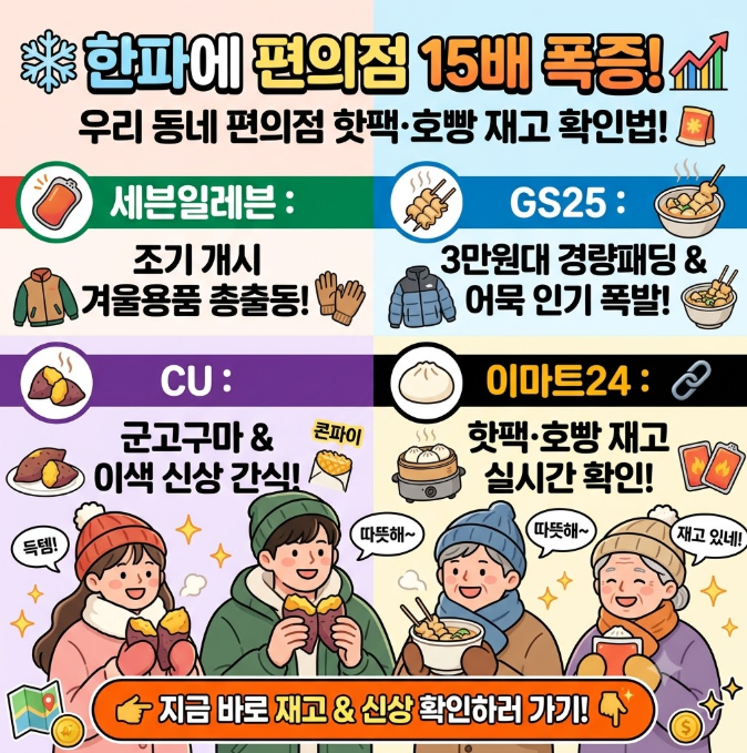 편의점 겨울용품 매출급증