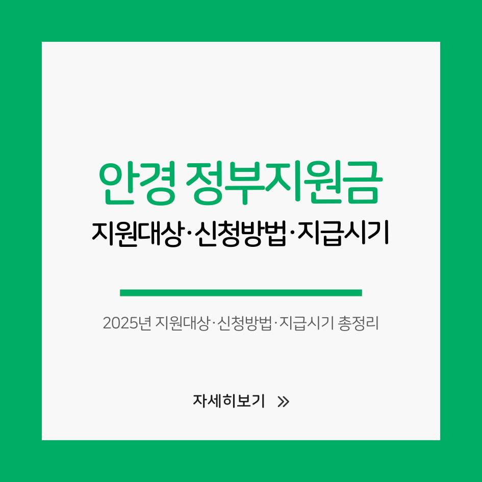 2025 안경 정부지원금 지원대상·신청방법·지급시기 총정리