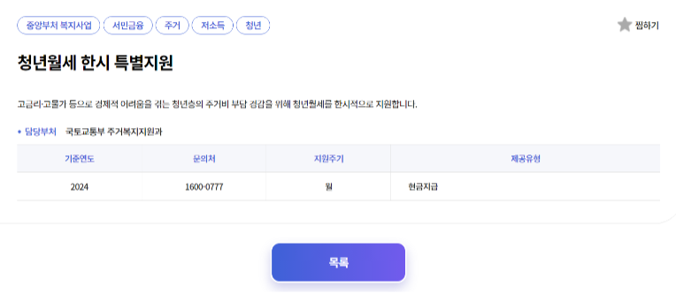 청년 월세지원금