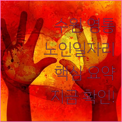 수원 영통구 노인일자리 유형 총정리 ..