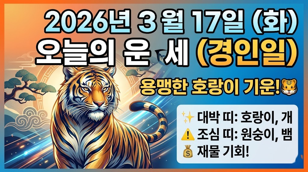 오늘의 운세,귀인의운세, 호랑이띠