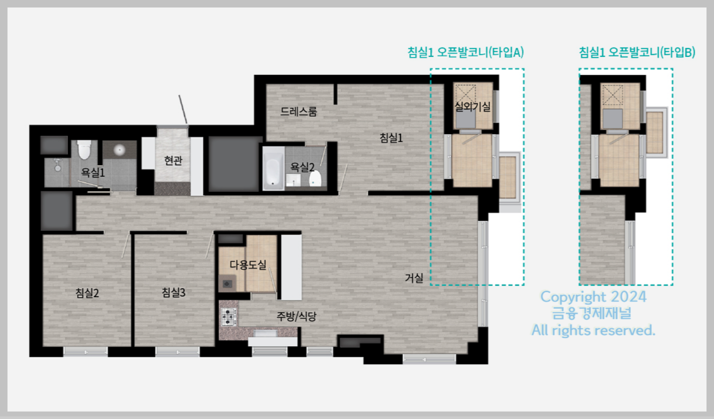 래미안 원페타스 평면도 84㎡C