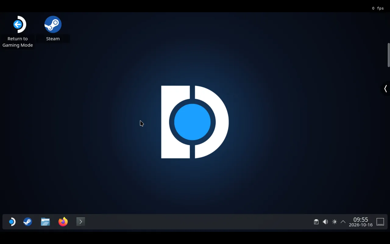 DroidDeck 안드로이드에서 실행된 Arch Linux ARM 데스크톱과 Steam 아이콘