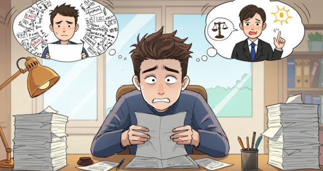 개인회생을 혼자 신청할지 전문가의 도움을 받을지 고민하는 모습