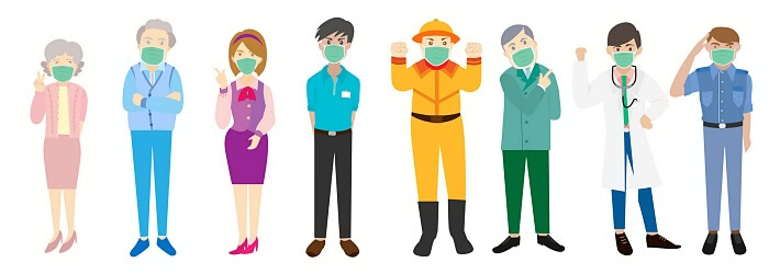 마스크를-쓰고-있는-사람들