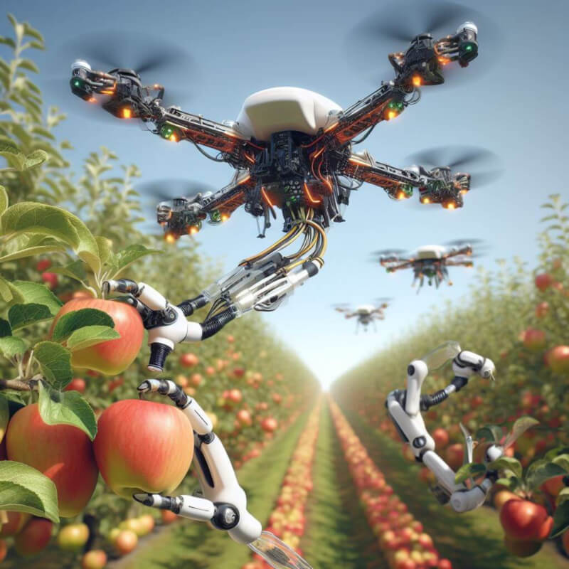 drone apple harvest