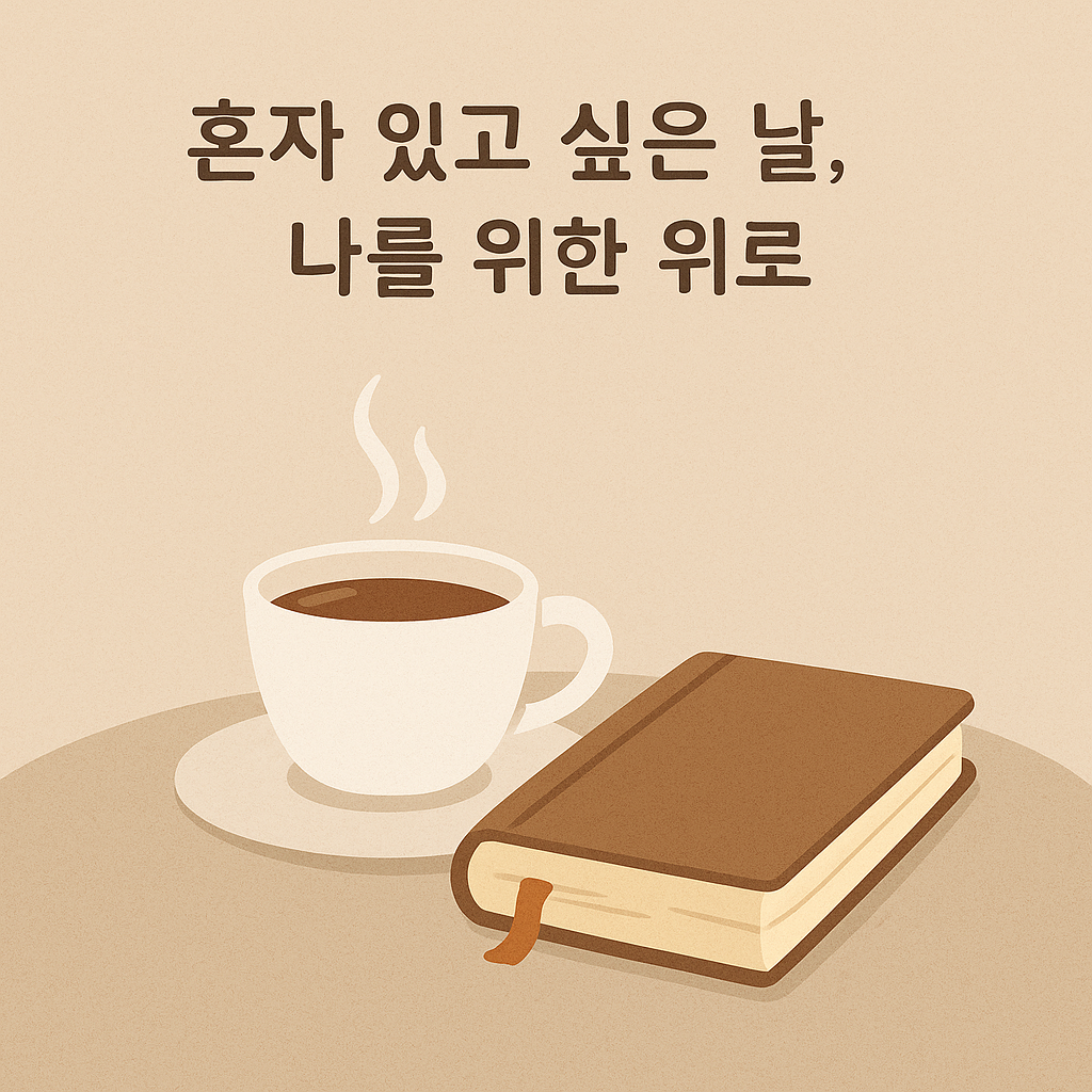 커피와 책이 그려진 일러스트