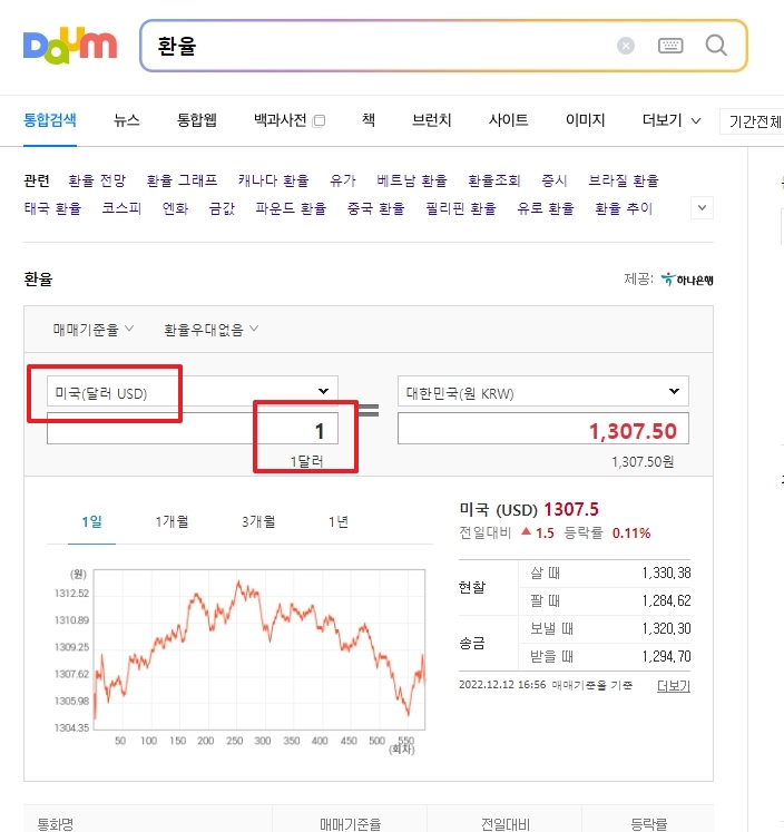 검색엔진을 이용한 직접적인 환율 조회 방법